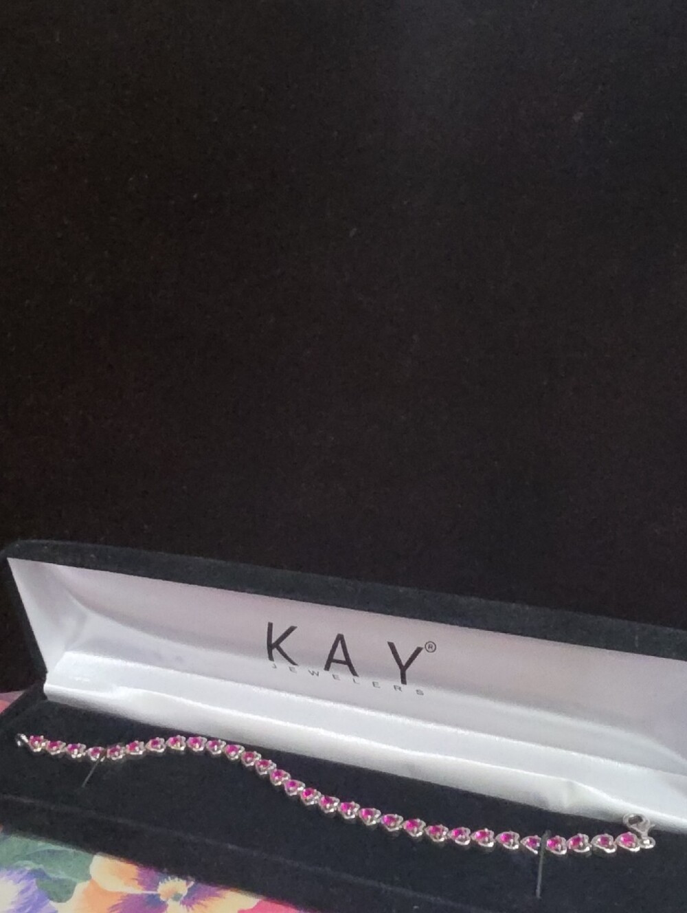 KAY Jewelers Pink Ruby Gemstone Tennis Bracelet